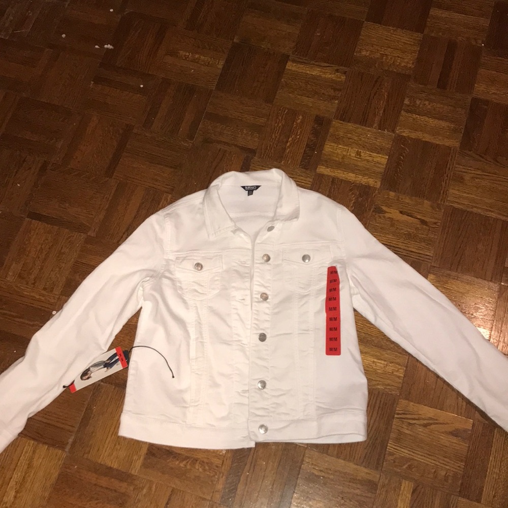 Fall stretchy white jean jacket